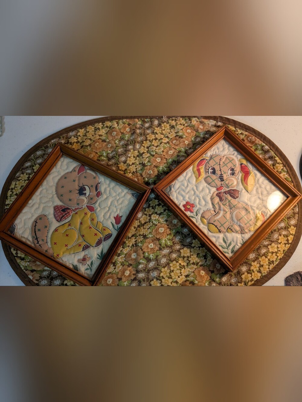 VTG Original Dimensional by Berte 3D Quilted  Wood Framed Pictures Artwork